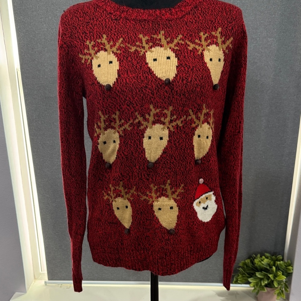 Karen Scott Red Knit Sweater